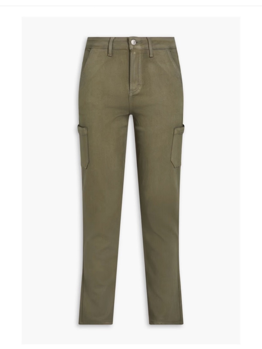PAIGE Jolie Waxed High Rise Slim Leg Jeans Size 25 NWT Green Cargo Style